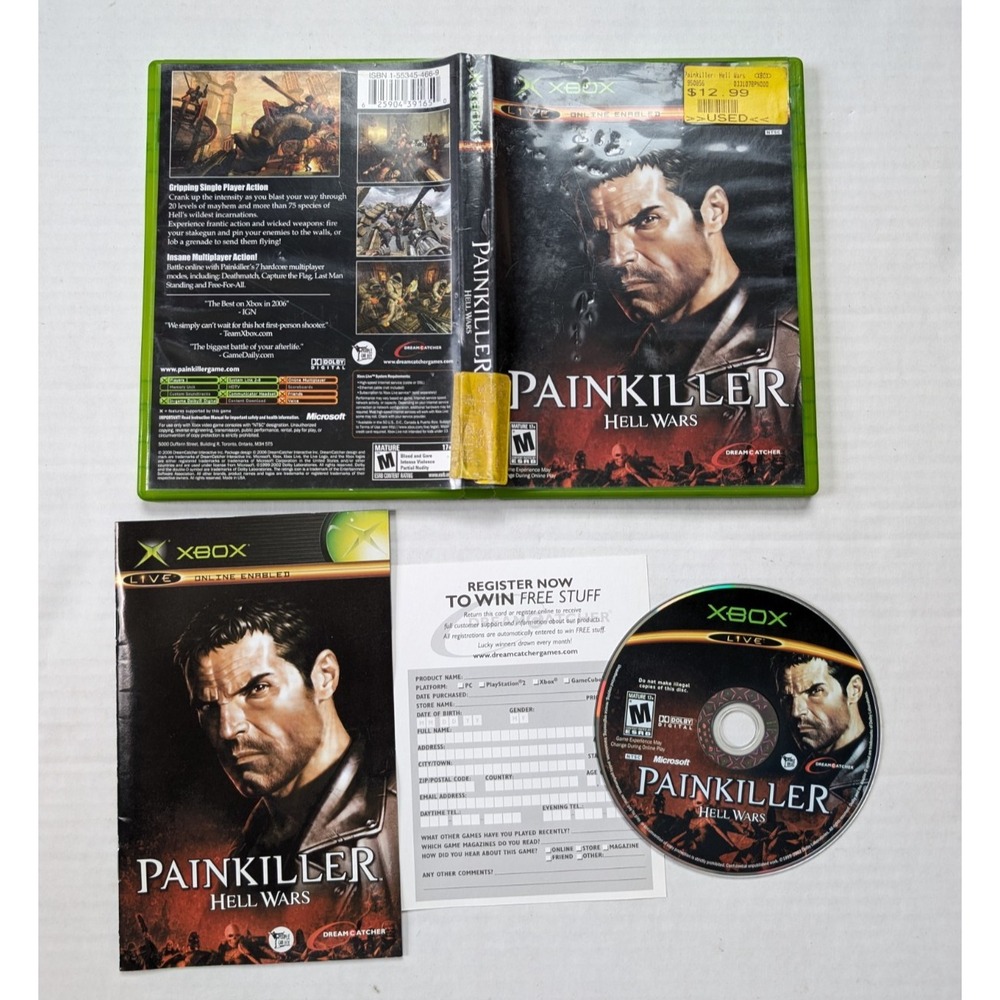 Painkiller Hell Wars Complete w/ Reg Card Microsoft Xbox CIB 2006 Tested